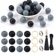 61 chiếc 15 mm Silicone Hạt DIY Móc chìa khóa Đến Làm Đồ trang sức Vòng tay , Đối với Quà tặng ngày lễ Của Xuất sắc Bộ dụng cụ - Bộ vòng tay DIY - Xem 2