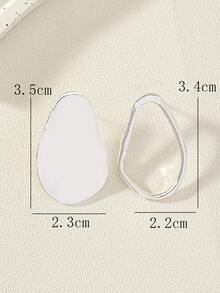 耳釘耳環 - 銀色 - 查看 5