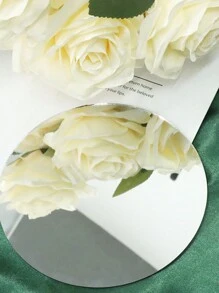 1 件金色/银色圆形亚克力镜盘双面镜盘玻璃面板镜用于婚礼装饰、圆形蜡烛托盘、派对装饰、桌面中心装饰（不含蜡烛）最佳礼物生日盘子厨房配件厨房装饰托盘水果托盘托盘装饰 - 彩色 - 查看 6