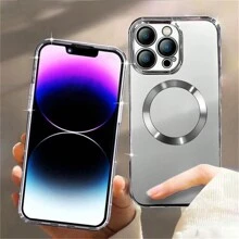 Hadaasi 1 件钛灰色磁性豪华电镀 TPU 全身防震透明软壳，带镜头膜、防尘网、硅胶高透明度超薄保护套，防震防刮防指纹，兼容 17 Pro/17 Pro Max/17 Air/17/16 Pro/16 Pro Max/16 Plus/16/16E/15 Pro/15 Pro Max/15 Plus/15/14 Pro/14 Pro Max/14 Plus/14/13 Pro/13 Pro Max/13/12 Pro/12 Pro Max/12/11 Pro Max/11/11 Pro 防水防摔