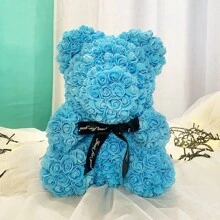1pc Creative Simulation Rose Teddy Bear Decoration For Valentine's Day, Birthday, Mother's Day Gift Birthday