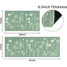 Sage Green Kitchen Mat Rug Set Of 2- Plant Floral Butterfly Kitchen Rugs With Runner Kitchen Decor Accessories Things, Kitchen Rug Mat- Leaves Rugs For Home Kitchen Large- 17x24 And 17x48 Inch - Green - View 4