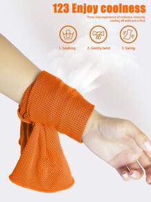 1pc 80*30cm Sports Quick Dry Cooling Towel, Fitness Chill Gym Towel - Coral Orange - View 5