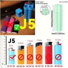 迷你打火機收納管，附3個空仓，（僅適用於BIC J5打火機），輕巧，多色設計，便攜式收納盒，適用於家居、戶外旅行，是熱門配件和家庭小工具
