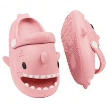 Girls Shark Slippers Boys Summer Cloud Sliders Sandals Cute Soft Lightweight Anti-Slip Beach Pool Shower Shoes Indoor Outdoor - 粉色 - 查看 2