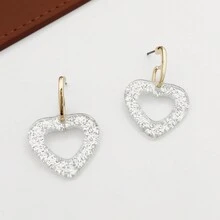 1pair Niche Delicate Vintage Elegant Leaf Shaped Drop Earrings With Pearl, Gold Plated Geometric Ear Jewelry For Daily Wear Women - Multicolor - View 5