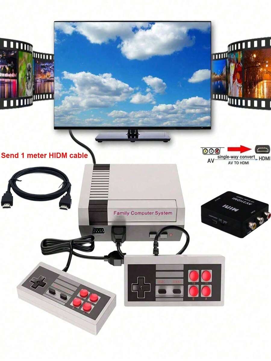 Cổ điển Mini Retro Trò chơi điện tử Bảng điều khiển Với Cable Đã cài đặt 620 Trò chơi Với 2 , AV Bộ chuyển đổi Phích cắm Và Chơi Độ nét cao Đầu ra Trò chơi điện tử Bảng điều khiển Thích hợp Đối với Nhà  TV