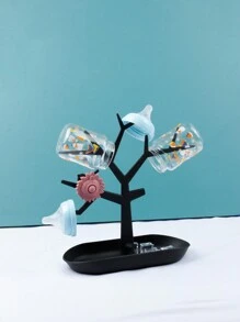 1入黑色瓶子烘乾架,樹狀瓶子瀝乾架,奶嘴和咬咬樂托盤,帶掛鉤的儲物組織器 - 查看 3