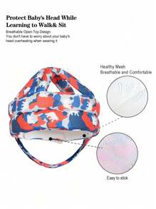 1pc Anti-Fall Helmet, Baby Toddler Walking Crash Helmet, Kids Head Protection Cap - Royal Blue - View 5