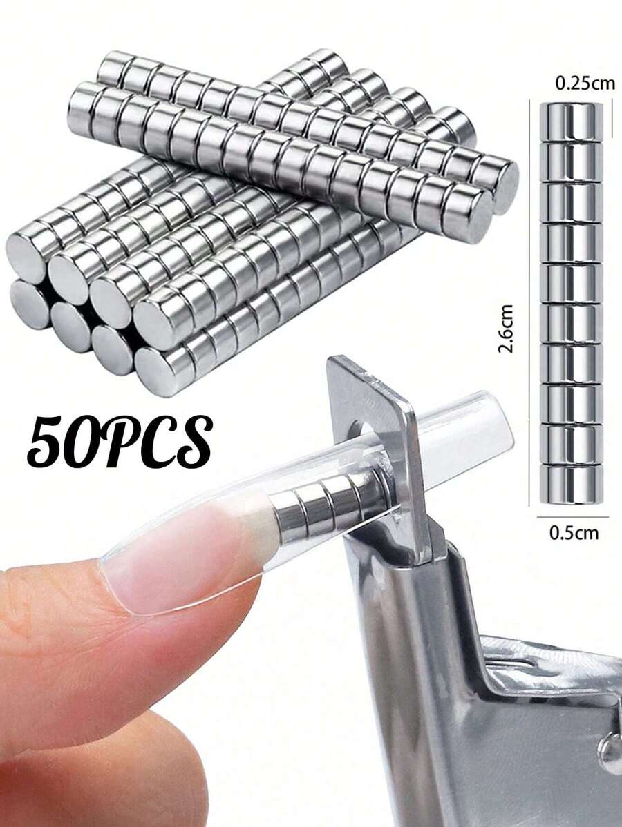 50 Stück Nail Art Ausrüstung Multifunktions Katzenauge Magnet für Magnet Nagellack, 3D-Effekt Magnetstab, Nagelzubehör, Nagelwerkzeuge, Nail Art Werkzeuge, Schulanfang, Nägel, Nagelwerkzeuge für Aufklebe-Nägel