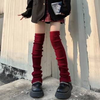 جوارب نسائية يابانية JK سميكة وطويلة 70سم لفصلي الخريف والشتاء، جوارب فوق الركبة، جوارب اليوغا، جوارب، جوارب قطنية واحدة