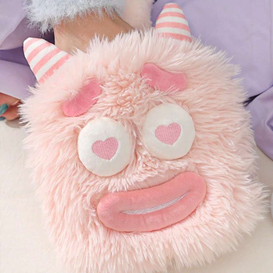 1pc New Design Cartoon Plush Explosion-Proof Large Hot Water Bag - Pink - View 1