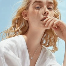 1件雪花項鍊,搭配低敏感性可調節的立方氧化鋯吊墜,時尚珠寶適用於女性日常穿搭和冬季禮物 - 藍色 - 查看 3