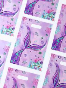 50个紫色美人鱼礼品袋，美人鱼主题生日派对礼品包装袋，婚礼派对回礼袋，生日礼品袋，派对袋，生日礼品包装用品，生日派对用品，生日装饰，生日礼品填充袋，塑料袋，一周岁生日派对用品，派对回礼，生日快乐，女孩生日，美人鱼装饰，婴儿派对装饰 - 彩色 - 查看 4