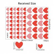 1pc Valentine's Day Heart Shaped Diy Decorative Sticker For Wedding, Engagement Party, Home Wall, Bedroom, Invitation Card - Red - View 2