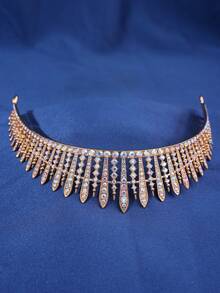 1pc Women's Romantic Silver Crown With Luxurious Rhinestones For Banquet, Wedding, Princess Birthday Party, And Evening Dress Decoration - Multicolor - View 4