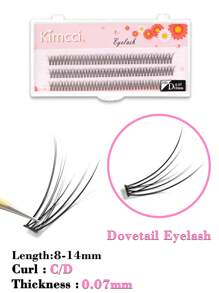 KIMCCI 120pcs/Box Fish Tail Faux Eyelashes, 0.07mm Thickness, C/D Curvature 8-14mm Optional, Super Natural Looking Eye Lashes For Grafting Lash Clusters, Eyelash Clusters, Individual Eyelashes, Lashes, Fake Lashes - Black - View 1