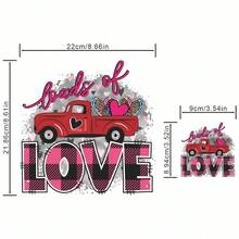 1入/2入情人節熱轉印貼紙，心形熱轉印貼花，卡通愛心設計熱轉印貼紙，可愛粉色熱轉印服裝貼花，適用於服裝、帽子、枕頭、背包等DIY手工藝用品 - 多色 - 查看 2