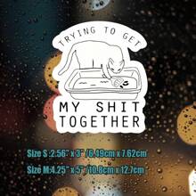 10入組貓咪貼紙,貓媽媽貼紙,筆記型電腦貼紙,水瓶貼紙,有趣的貓咪,防水乙烯基材質,車貼,貓貼紙,筆記型電腦貼紙 - 黑與白 - 查看 3