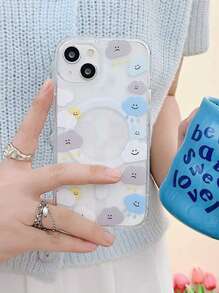 1PC Smiling Cloud Magnetic Phone Case Compatible With IPhone 15 14 13 12 11 15pro Max - Multicolor - View 3