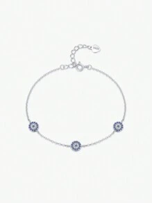 MODIAN S925 Silver Blue Eye Decor Fashion Bracelet For Women, Birthday/mother's Day Gift, High-end Jewelry