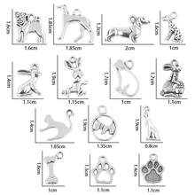 10入組可愛的diy項鍊吊墜-狗貓兔造型,適用於珠寶製作的手工材料配件 - 動物吊墜 - 查看 11