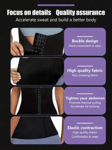 2024最新款女士腰部訓練器、塑形器、腹部脂肪緊身胸罩、運動套裝腹部控制塑形、桑拿裝上衣、日常運動套裝、健身跑步套裝、瑜珈普拉提上衣、塑身腰部訓練帶束腰胸衣 - 黑色 - 查看 6