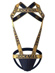 JOCKMAIL 這是一款肩帶內衣和連體褲兩合一的緊身連身褲，背帶內褲、性感又運動風格十足。 - 黃色 - 查看 6