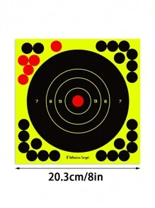 5入組螢光綠色槍射擊目標貼紙自粘弓箭瞄準貼紙
