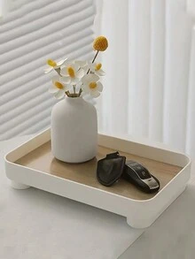 1 件木質收納托盤,北歐風格豪華收納托盤,適用於護膚和香薰,入口桌面鑰匙扣,長方形儲物盒,浴室臥室客廳宿舍配件,家居整理和儲物用品,家居裝飾 - 彩色 - 查看 2