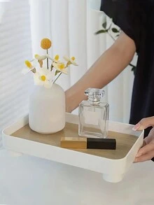 1 件木質收納托盤,北歐風格豪華收納托盤,適用於護膚和香薰,入口桌面鑰匙扣,長方形儲物盒,浴室臥室客廳宿舍配件,家居整理和儲物用品,家居裝飾 - 彩色 - 查看 4