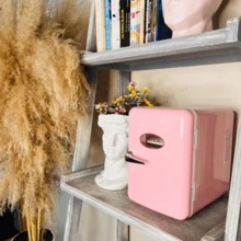 Mini Refrigerator/Fridge Frigobar 4 Liters Kitchen Car Office Cosmetic - Pink - View 3