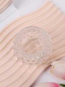 1pc European Style Simple Glass Crystal Candlestick, Creative Home Candle Holder Ornaments For Romantic Dinner Table - Clear - View 7