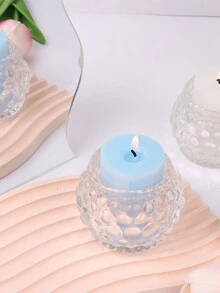 1pc European Style Simple Glass Crystal Candlestick, Creative Home Candle Holder Ornaments For Romantic Dinner Table - Clear - View 3