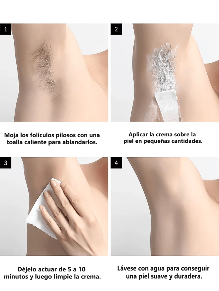Crema Depilatoria - Depiladora Corporal para una Depilación Rápida e Indolora - Sin Irritación - Olor Fresco - Hidratante - 120g Ideal para Hombres y Mujeres - Eliminación de Vello Suave y Cuidado de la Piel - Celeste - Añade 4