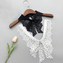 1件女士黑白刺繡蝴蝶形可拆式領子 - 白色 - 查看 4