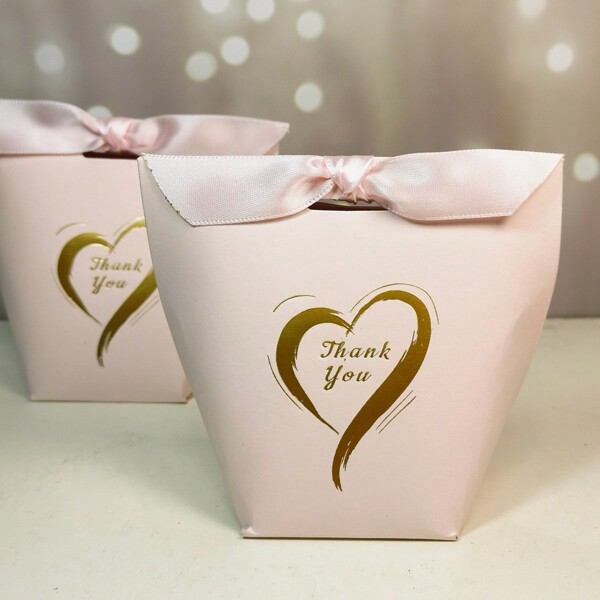 10pcs Love Wedding Candy Boxes Heart Shaped With Love Thank You Gift Boxes Wedding Party Favor Boxes Candy Boxes For Wedding Bridal Shower Baby Shower Birthday Party Decorations With Ribbons Wedding Party Gift Bags