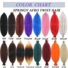 Springy Afro Twist Hair 8入組marley Twist Braiding Hair,預膨脹春卷捲曲髮,適用於faux Locs - 黑色 - 查看 4