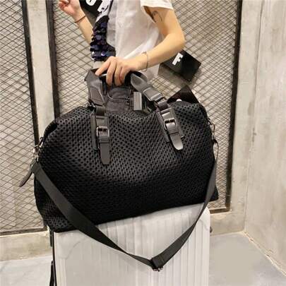 Large Capacity Fashionable Mesh Travel Bag, Shoulder Bag And Handbag Traveling Bag Travel Kit Travel Stuff Travel Organizer Travel Essentials Travel Accessories Traveling Bag Travelling Organizer Outfit Airport Travel Clothes Travel Stuff Luggage Bag Christmas Gift Ideas Women Girls Xmas Gifts For Mum Birthday Gift Mom Friend Gym Bag Sport Bag Training Pack For Vacation Holiday Thanksgiving Day Thank You Gifts For Suitcase Overnight Bag Duffle Bag Weekend Bag Duffel Bag For Luggage Carry On Bag College Bag Luggage Bags Weekender Bag Hospital Bag Winter