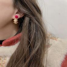 1對風新年龍形耳環,可愛時尚,吉祥紅色首飾,慶祝新年 - 紅色 - 查看 4