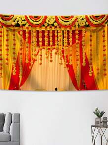 1入傳統婚禮黄色花朵門簾,以火絨菊花裝飾的婚禮場次裝飾 - 彩色 - 查看 4