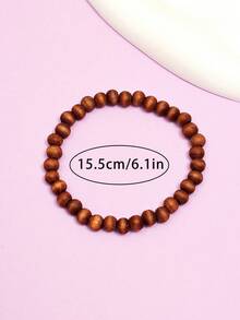 Exquisite Wooden Beaded Bracelet - Brown - View 5