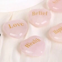 1個粉色水晶30mm大型愛心啟發石15個啟發石許願石康復石能量石情人節禮物 - 粉色 - 查看 13