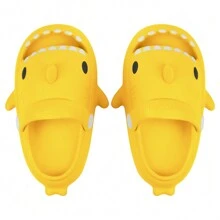 Girls Shark Slippers Boys Summer Cloud Sliders Sandals Cute Soft Lightweight Anti-Slip Beach Pool Shower Shoes Indoor Outdoor - 黃色 - 查看 8