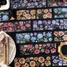 1包裝3入組復古花卉剪貼簿貼紙,用於日誌裝飾、diy手工藝品、節日禮物 - 紅色 - 查看 4