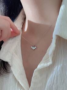 1入組925純銀動物蝙蝠吊墜項鍊,最棒的朋友/女友的特別時尚禮物 - 銀色 - 查看 3