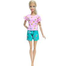 1套時尚多色系波點裙子襯衫,牛仔格子裙,每日休閒穿搭配件,適用於11.8英寸玩偶（不包括玩偶） - 珊瑚粉 - 查看 4