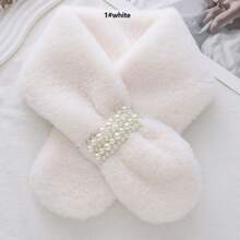 1條新時尚厚實暖和的珍珠針織圍巾,萬用 - 多色 - 查看 10