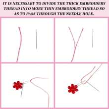 4入組十字繡套件雪花繡花套裝,適用於初學者及成人,包含印花繡布、繡框、線、針和說明書 - 彩色 - 查看 7