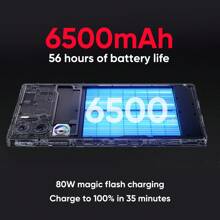 RedMagic 9 Pro 5G Smartphone, Global Version Gaming Phone, Snapdragon 8 Gen 3, 6500mAh Battery, 80W Fast Charging, Esports Phone 50MP NFC - Black - View 6